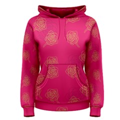 Roses Pattern Pink Color Women s Pullover Hoodie by brightlightarts