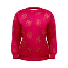 Roses Pattern Pink Color Women s Sweatshirt