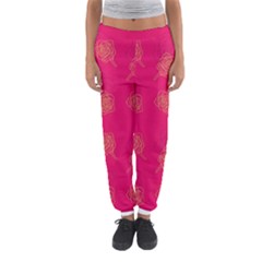 Roses Pattern Pink Color Women s Jogger Sweatpants by brightlightarts