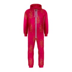 Roses Pattern Pink Color Hooded Jumpsuit (kids) by brightlightarts