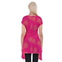 Roses Pattern Pink Color Short Sleeve Side Drop Tunic View2