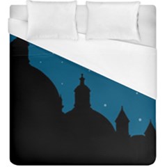 Silhouette Night Scene Cityscape Illustration Duvet Cover (king Size) by dflcprintsclothing