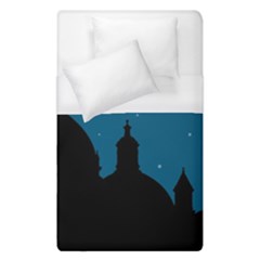 Silhouette Night Scene Cityscape Illustration Duvet Cover (single Size) by dflcprintsclothing