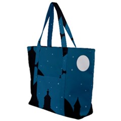 Silhouette Night Scene Cityscape Illustration Zip Up Canvas Bag by dflcprintsclothing