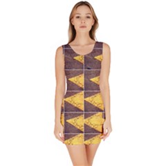 Yellow, Traffic, Cone, Arrow, Cracks, Asphalt  Bodycon Dress by ScottFreeArt