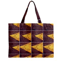 Yellow, Traffic, Cone, Arrow, Cracks, Asphalt  Zipper Mini Tote Bag by ScottFreeArt