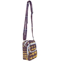 Yellow, Traffic, Cone, Arrow, Cracks, Asphalt  Shoulder Strap Belt Bag by ScottFreeArt