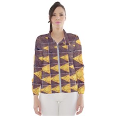 Yellow, Traffic, Cone, Arrow, Cracks, Asphalt  Women s Windbreaker