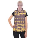 YELLOW, Traffic, cone, arrow, cracks, asphalt  Women s Button Up Vest View1