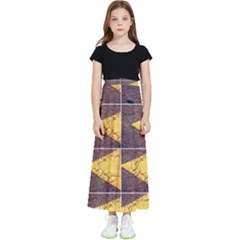 Yellow, Traffic, Cone, Arrow, Cracks, Asphalt  Kids  Skirt by ScottFreeArt