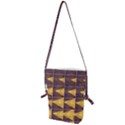 YELLOW, Traffic, cone, arrow, cracks, asphalt  Folding Shoulder Bag View1