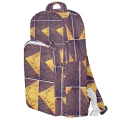 Yellow, Traffic, Cone, Arrow, Cracks, Asphalt  Double Compartment Backpack by ScottFreeArt