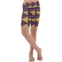 YELLOW, Traffic, cone, arrow, cracks, asphalt  Kids  Lightweight Velour Cropped Yoga Leggings View1