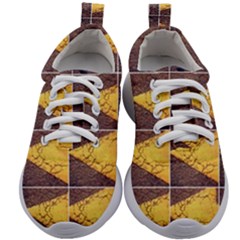 Yellow, Traffic, Cone, Arrow, Cracks, Asphalt  Kids Athletic Shoes by ScottFreeArt