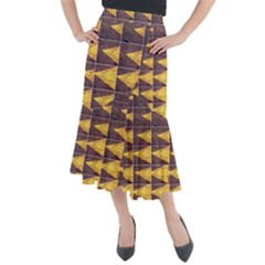 Yellow, Traffic, Cone, Arrow, Cracks, Asphalt  Midi Mermaid Skirt by ScottFreeArt