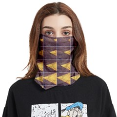 Yellow, Traffic, Cone, Arrow, Cracks, Asphalt  Face Covering Bandana (two Sides) by ScottFreeArt