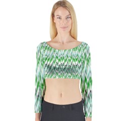 Paper African Tribal Long Sleeve Crop Top by Mariart