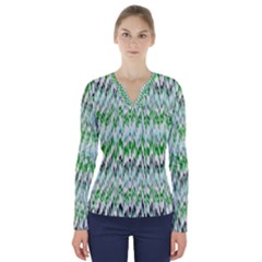 Paper African Tribal V-neck Long Sleeve Top