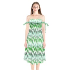 Paper African Tribal Shoulder Tie Bardot Midi Dress