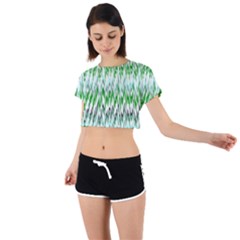 Paper African Tribal Tie Back Short Sleeve Crop Tee