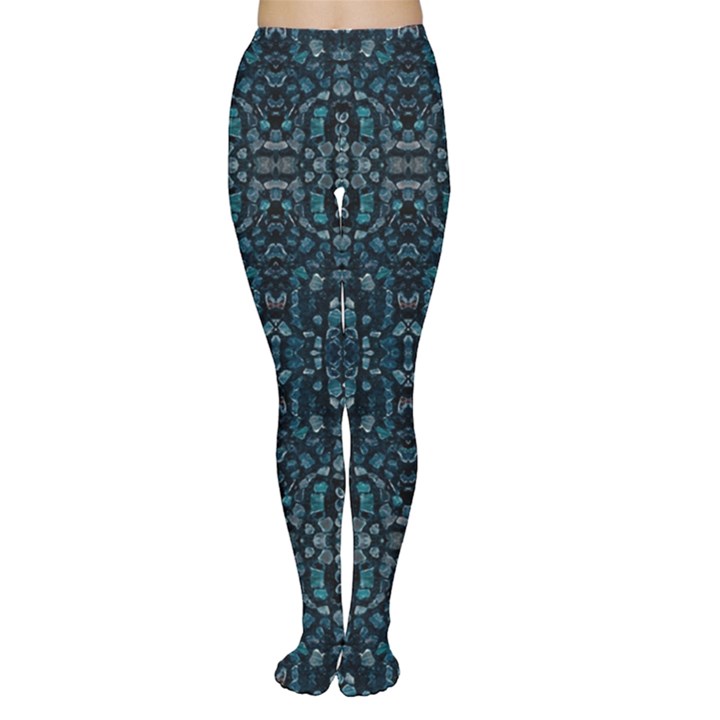 Fancy Stone Mosaic Print Pattern Tights