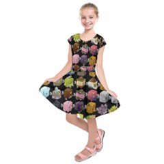 Glitch Glitchen Npc Cubimals Pattern Kids  Short Sleeve Dress by WetdryvacsLair