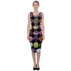 Glitch Glitchen Npc Cubimals Pattern Sleeveless Pencil Dress by WetdryvacsLair