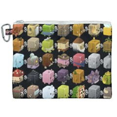 Glitch Glitchen Npc Cubimals Pattern Canvas Cosmetic Bag (xxl) by WetdryvacsLair