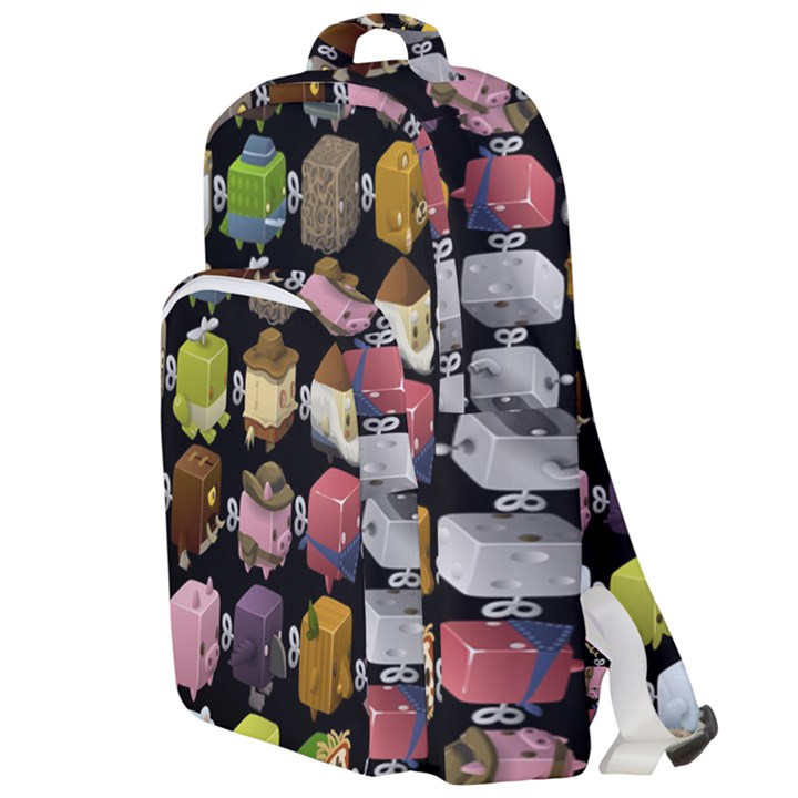 Glitch Glitchen Npc Cubimals Pattern Double Compartment Backpack