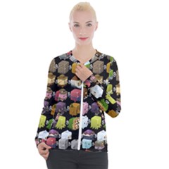 Glitch Glitchen Npc Cubimals Pattern Casual Zip Up Jacket by WetdryvacsLair