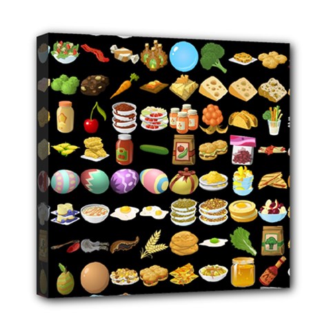 Glitch Glitchen Food Pattern One Mini Canvas 8  X 8  (stretched) by WetdryvacsLair