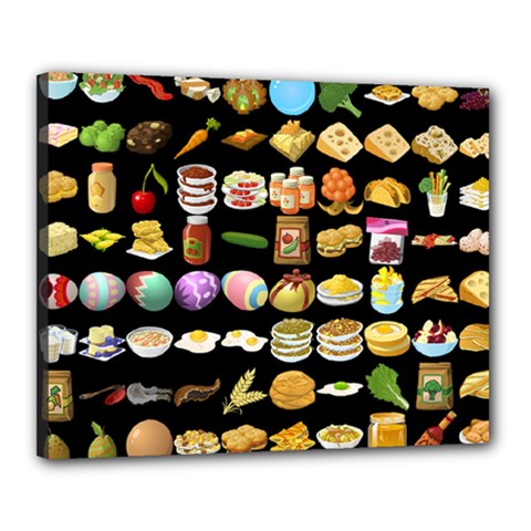 Glitch Glitchen Food Pattern One Canvas 20  X 16  (stretched) by WetdryvacsLair