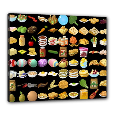 Glitch Glitchen Food Pattern One Canvas 24  X 20  (stretched) by WetdryvacsLair