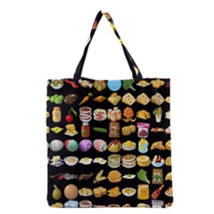 Glitch Glitchen Food Pattern One Grocery Tote Bag by WetdryvacsLair