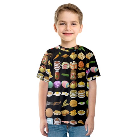 Glitch Glitchen Food Pattern One Kids  Sport Mesh Tee by WetdryvacsLair