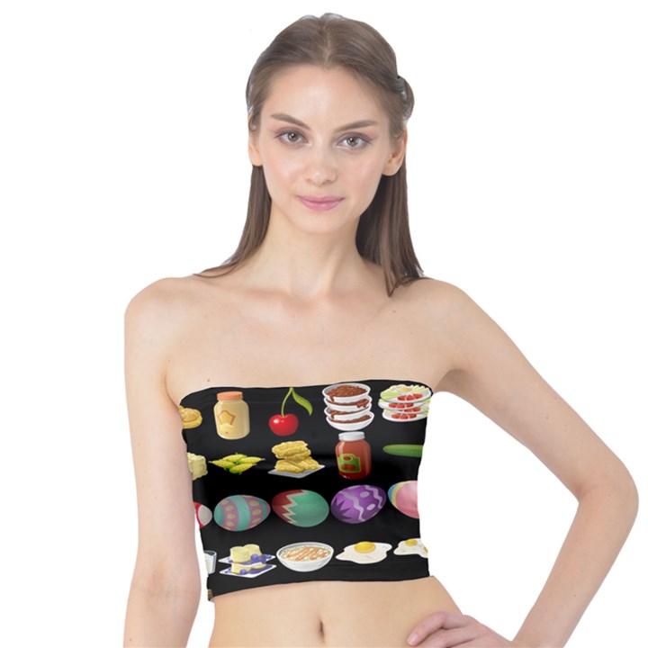 Glitch Glitchen Food Pattern One Tube Top