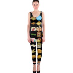 Glitch Glitchen Food Pattern One One Piece Catsuit by WetdryvacsLair