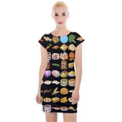 Glitch Glitchen Food Pattern One Cap Sleeve Bodycon Dress by WetdryvacsLair