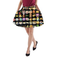 Glitch Glitchen Food Pattern One A-line Pocket Skirt by WetdryvacsLair