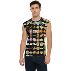 Glitch Glitchen Food Pattern One Men s Raglan Cap Sleeve Tee