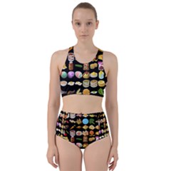 Glitch Glitchen Food Pattern One Racer Back Bikini Set by WetdryvacsLair