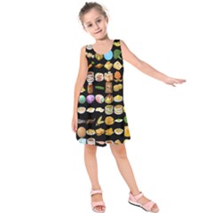 Glitch Glitchen Food Pattern One Kids  Sleeveless Dress by WetdryvacsLair