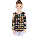 Glitch Glitchen Food Pattern One Kids  Long Sleeve Tee View1