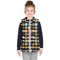 Glitch Glitchen Food Pattern One Kids  Hooded Puffer Vest by WetdryvacsLair