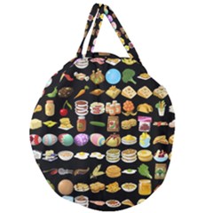 Glitch Glitchen Food Pattern One Giant Round Zipper Tote by WetdryvacsLair