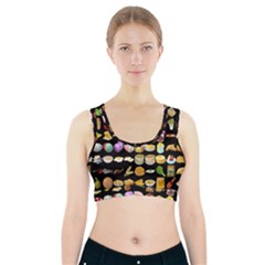 Glitch Glitchen Food Pattern One Sports Bra With Pocket by WetdryvacsLair