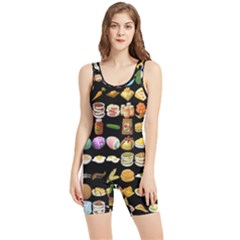 Glitch Glitchen Food Pattern One Women s Wrestling Singlet