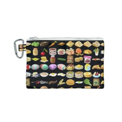 Glitch Glitchen Food Pattern One Canvas Cosmetic Bag (small) by WetdryvacsLair