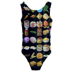 Glitch Glitchen Food Pattern One Kids  Cut-out Back One Piece Swimsuit by WetdryvacsLair