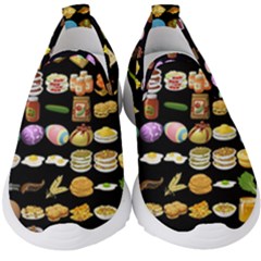 Glitch Glitchen Food Pattern One Kids  Slip On Sneakers by WetdryvacsLair